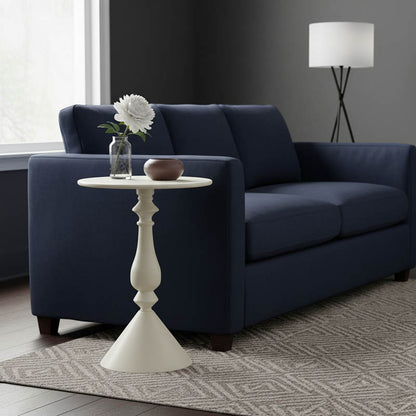 Lalou metal side table in cream shade D40x55cm