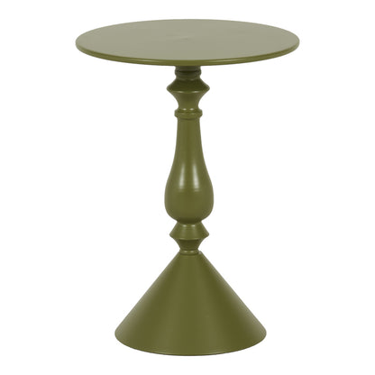 Lalou metal side table in olive green shade D40x55cm