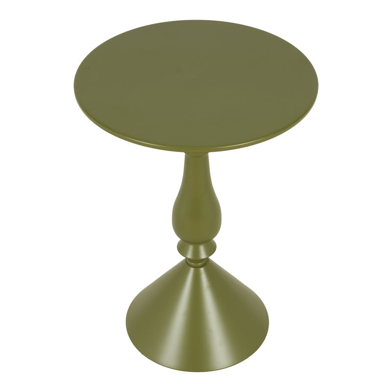 Lalou metal side table in olive green shade D40x55cm