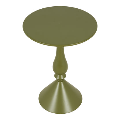Lalou metal side table in olive green shade D40x55cm
