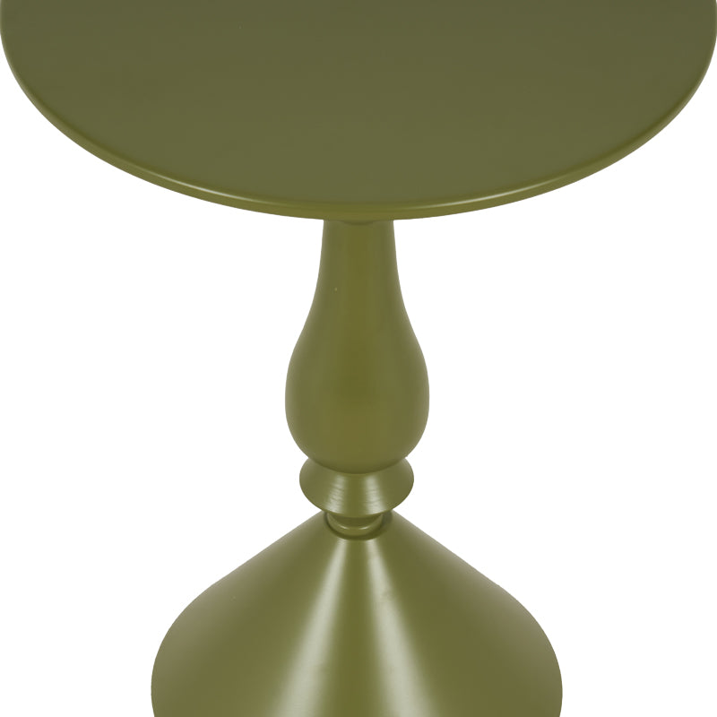 Lalou metal side table in olive green shade D40x55cm