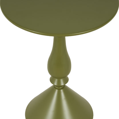 Lalou metal side table in olive green shade D40x55cm