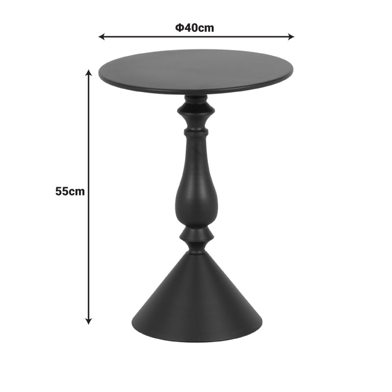 Lalou metal side table in olive green shade D40x55cm