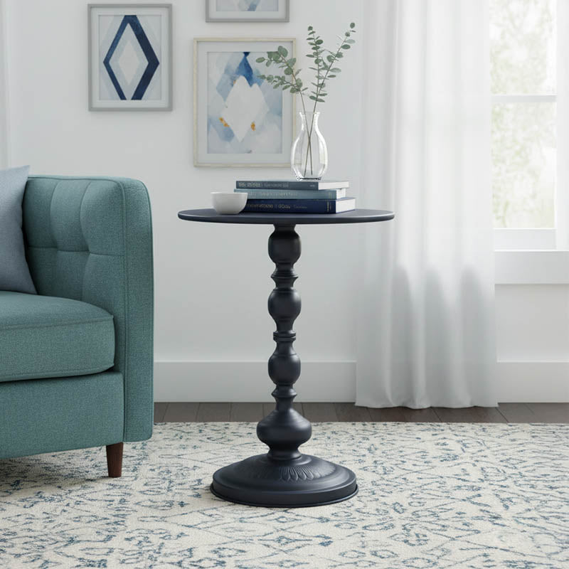 Anesor metal side table in black shade D40x52cm