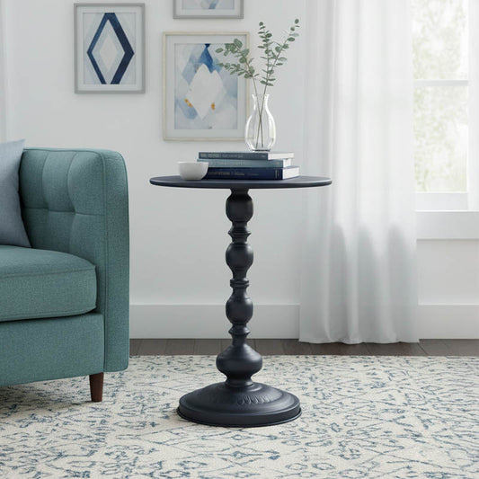Anesor metal side table in black shade D40x52cm