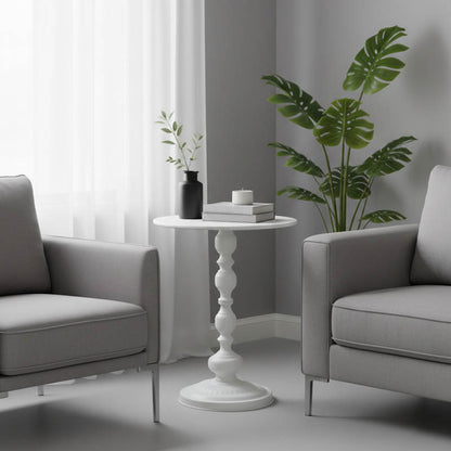 Anesor metal side table in cream shade D40x52cm