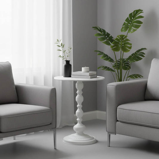 Anesor metal side table in cream shade D40x52cm