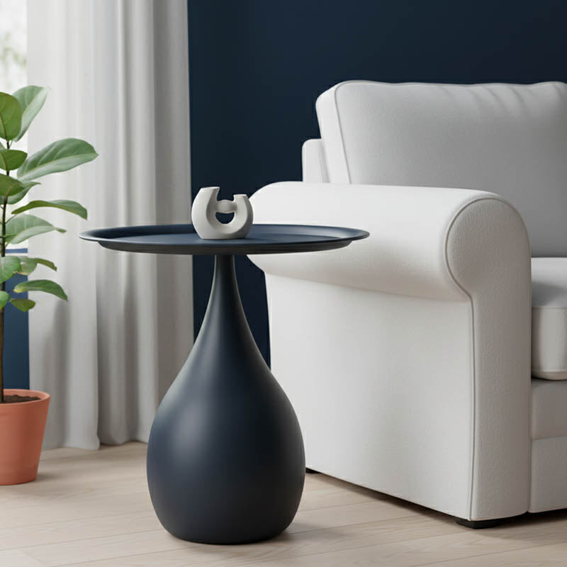 Samino metal side table in black shade D39x46cm