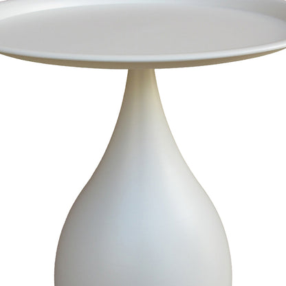 Samino metal side table in cream shade D39x46cm