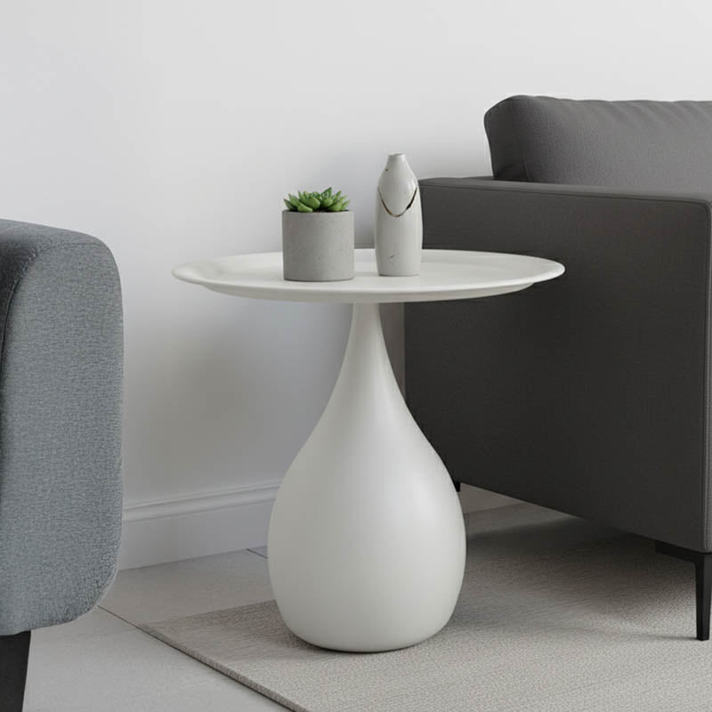 Samino metal side table in cream shade D39x46cm
