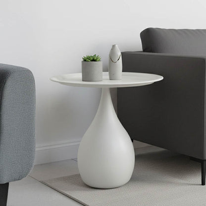 Samino metal side table in cream shade D39x46cm