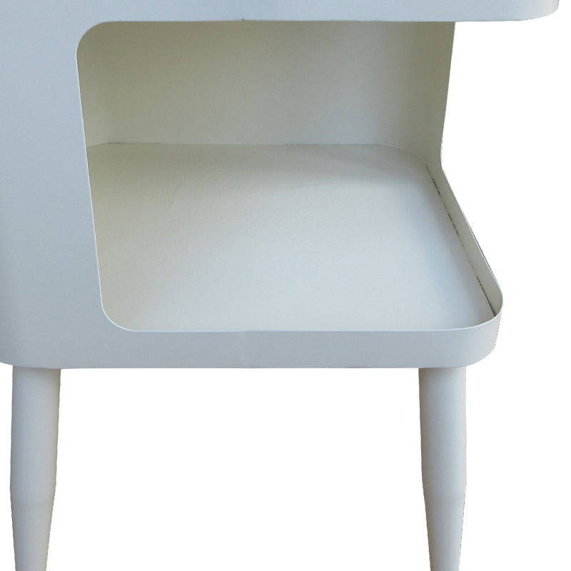 Cubino metal side table in cream shade 35x35x50cm