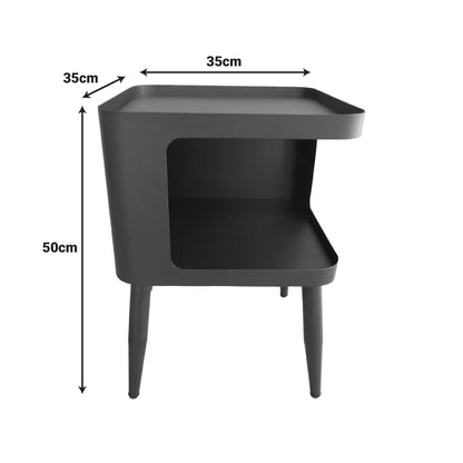Cubino metal side table in cream shade 35x35x50cm