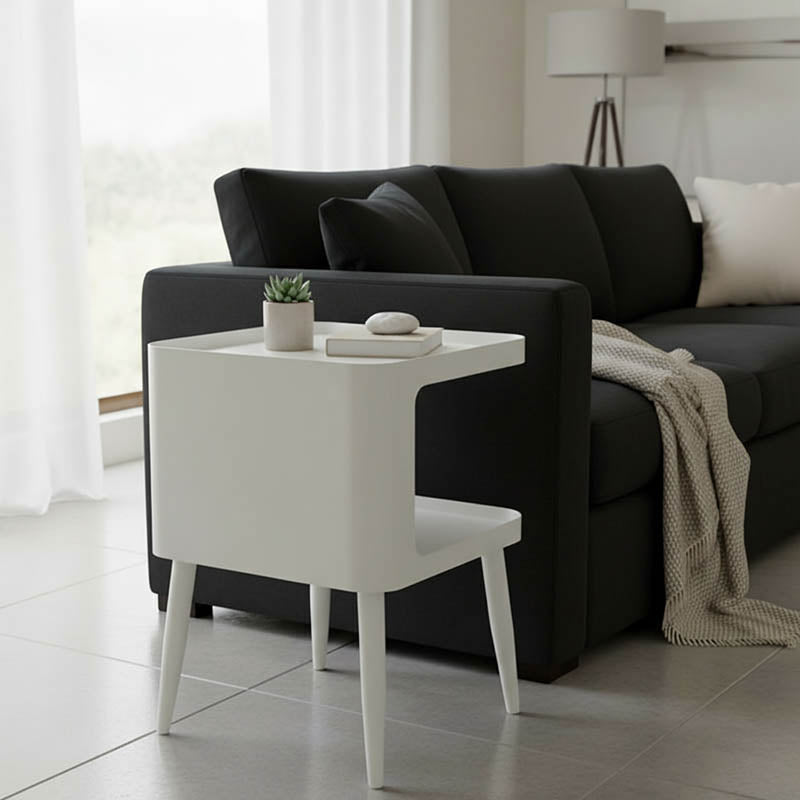 Cubino metal side table in cream shade 35x35x50cm