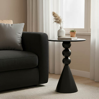 Side table Bilane metal in black shade D39x60cm