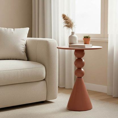 Side table Bilane metal in terracotta shade D39x60cm
