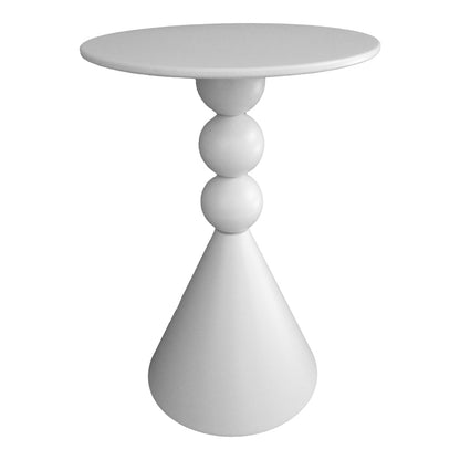 Side table Bilane metal in cream shade D39x60cm