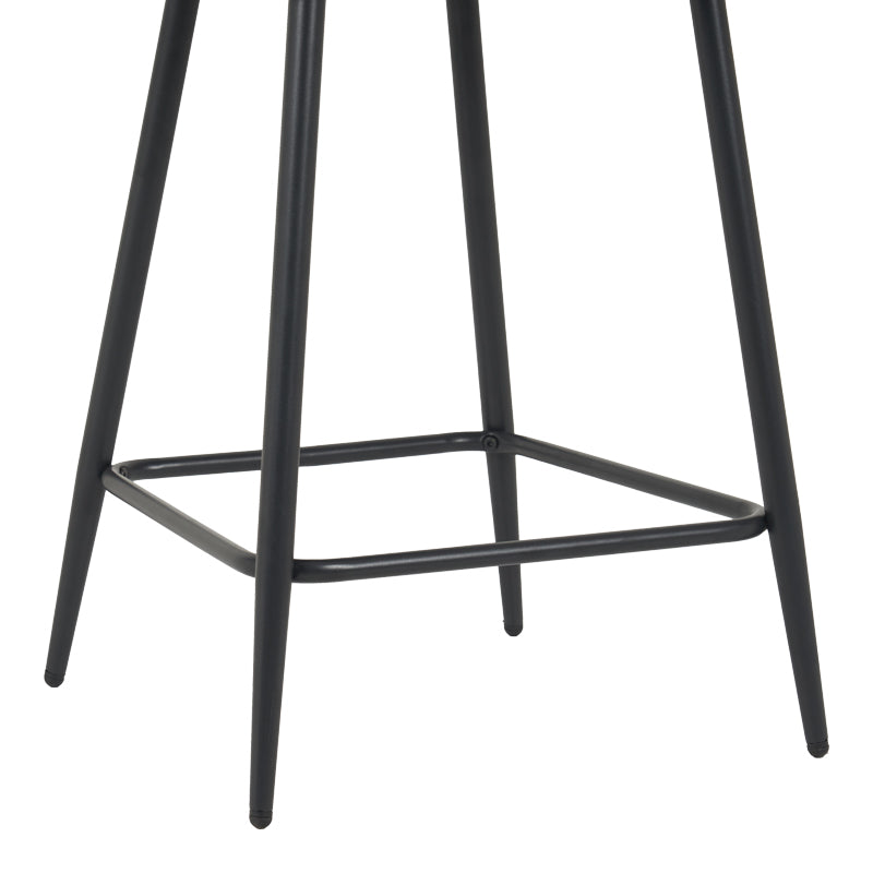 Medium height bar stool Perch velvet in gray with black metal legs 50x53x99cm