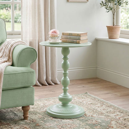 Anesor metal side table in mint shade D40x52cm