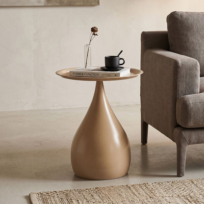 Samino metal side table in cappuccino shade D39x46cm