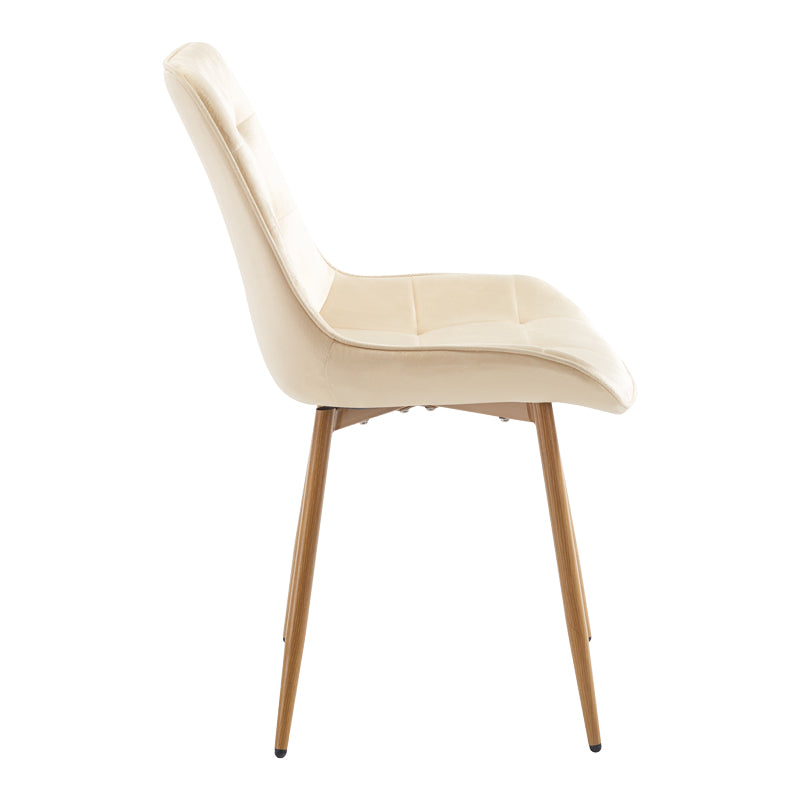 Berne chair cream velvet-leg in natural shade 53x62x84cm
