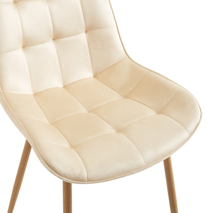 Berne chair cream velvet-leg in natural shade 53x62x84cm