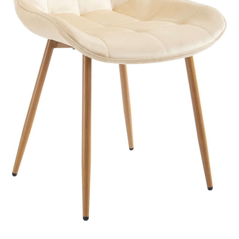 Berne chair cream velvet-leg in natural shade 53x62x84cm