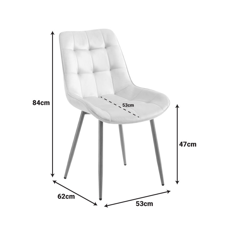 Berne chair cream velvet-leg in natural shade 53x62x84cm