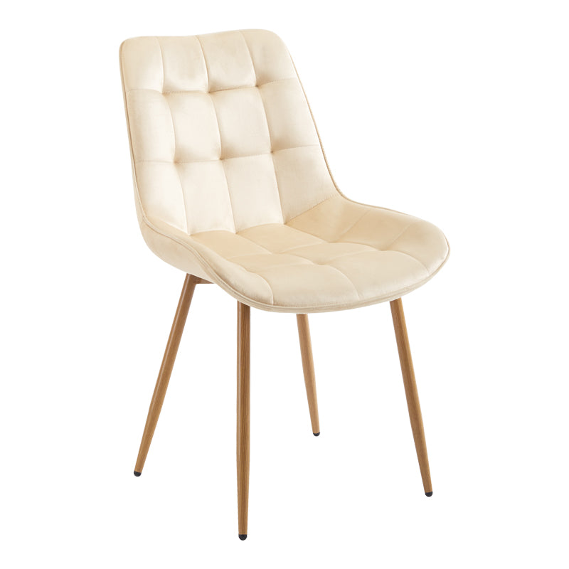 Berne chair cream velvet-leg in natural shade 53x62x84cm