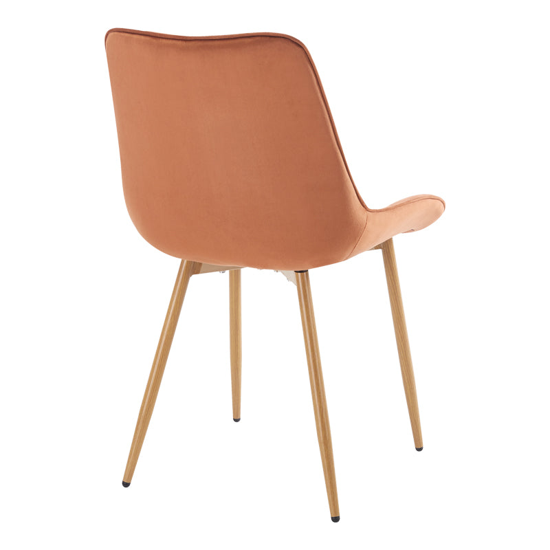 Berne chair brown velvet-leg in natural shade 53x62x84cm