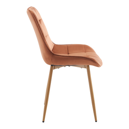 Berne chair brown velvet-leg in natural shade 53x62x84cm