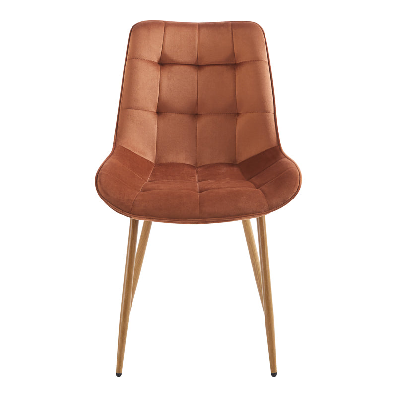 Berne chair brown velvet-leg in natural shade 53x62x84cm