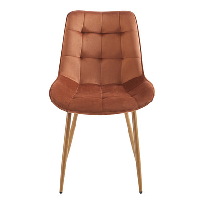 Berne chair brown velvet-leg in natural shade 53x62x84cm