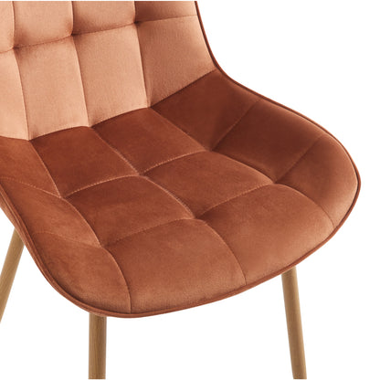 Berne chair brown velvet-leg in natural shade 53x62x84cm