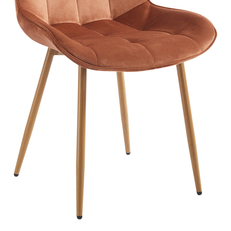 Berne chair brown velvet-leg in natural shade 53x62x84cm