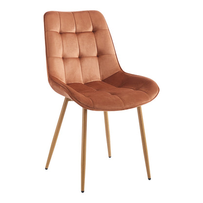Berne chair brown velvet-leg in natural shade 53x62x84cm