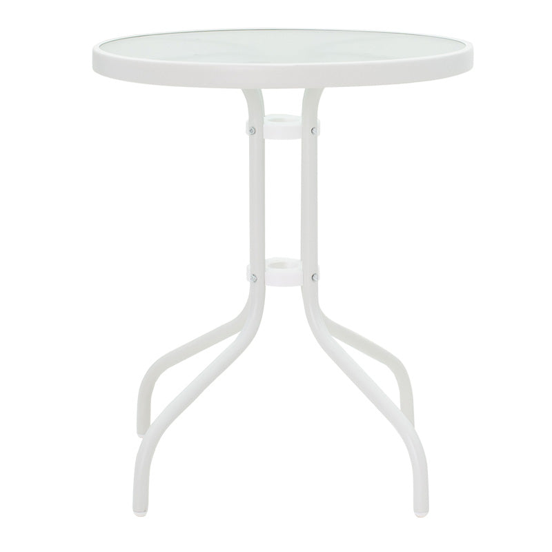 Watson pakoworld table metal white-glass D60x70cm