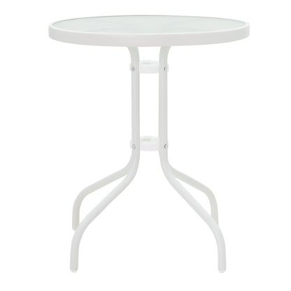 Watson pakoworld table metal white-glass D60x70cm