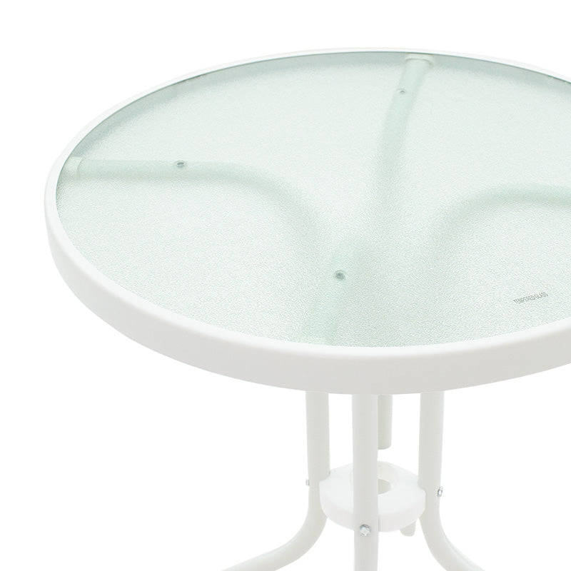 Watson pakoworld table metal white-glass D60x70cm