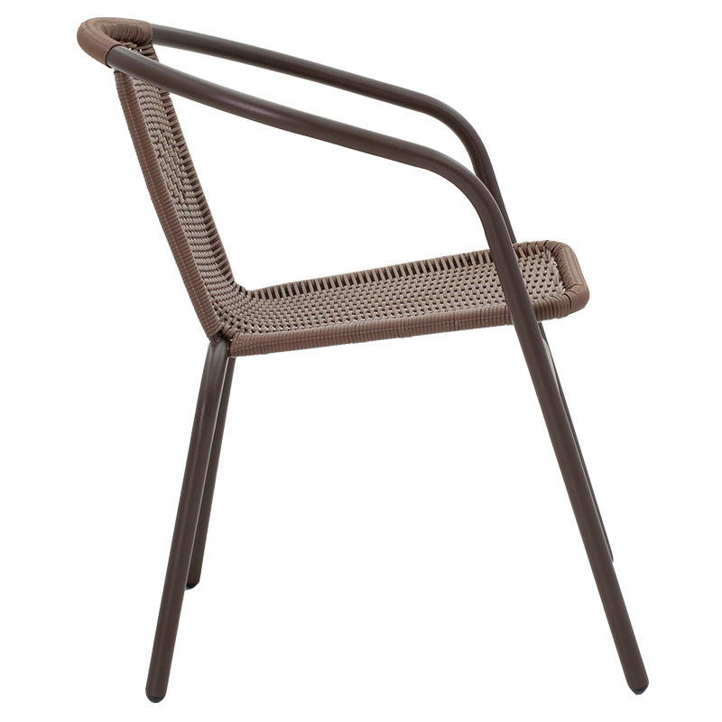 Obbi pakoworld armchair metal-pe in brown color 54x56x73cm