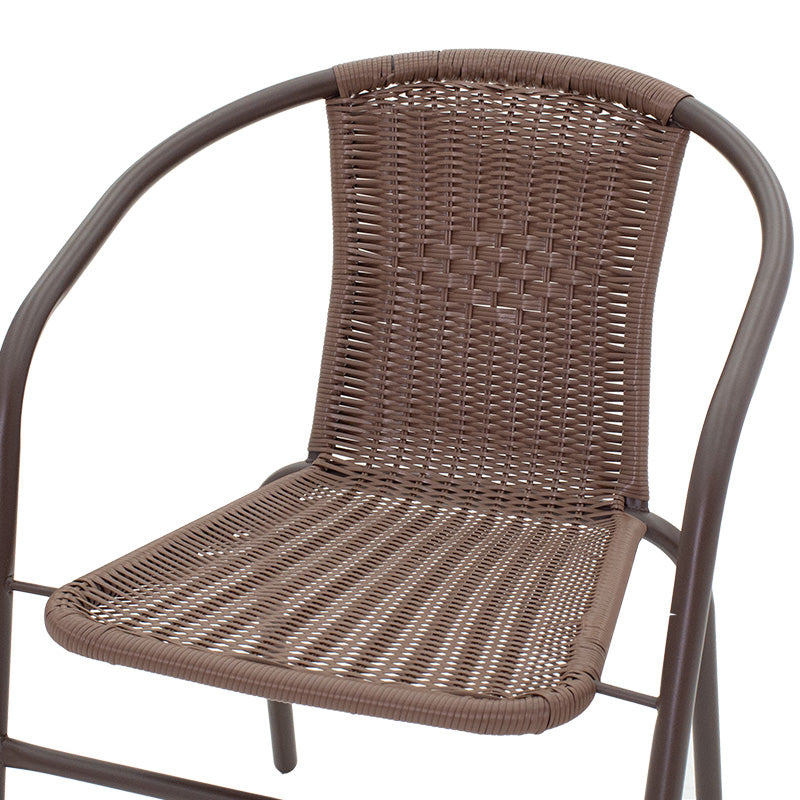 Obbi pakoworld armchair metal-pe in brown color 54x56x73cm