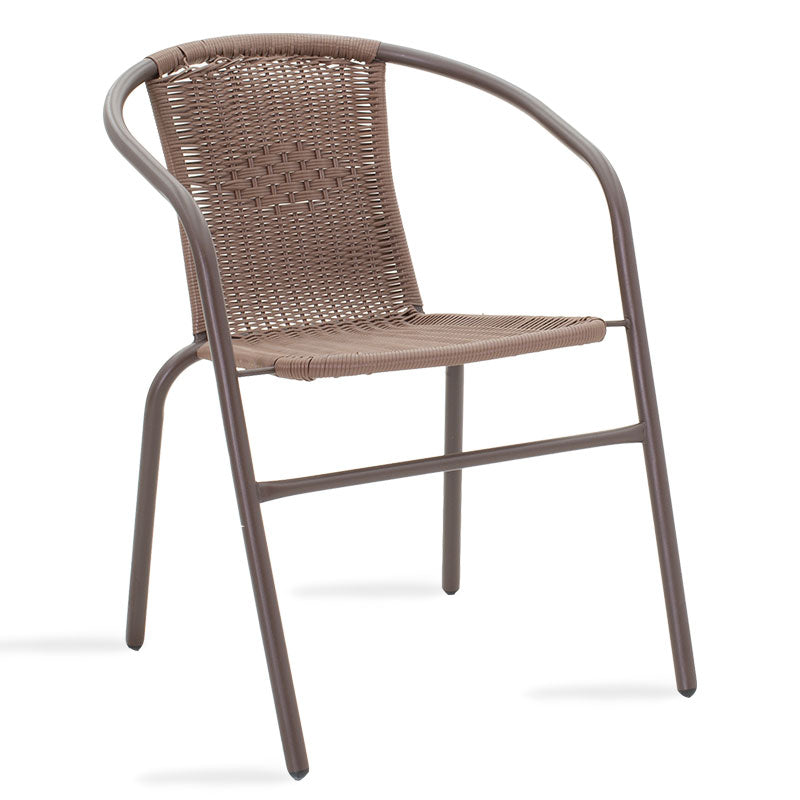 Obbi pakoworld armchair metal-pe in brown color 54x56x73cm