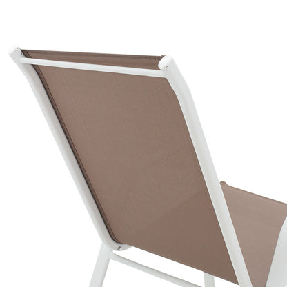 Armchair Calan pakoworld metal white-textilene brown 55x75x90cm