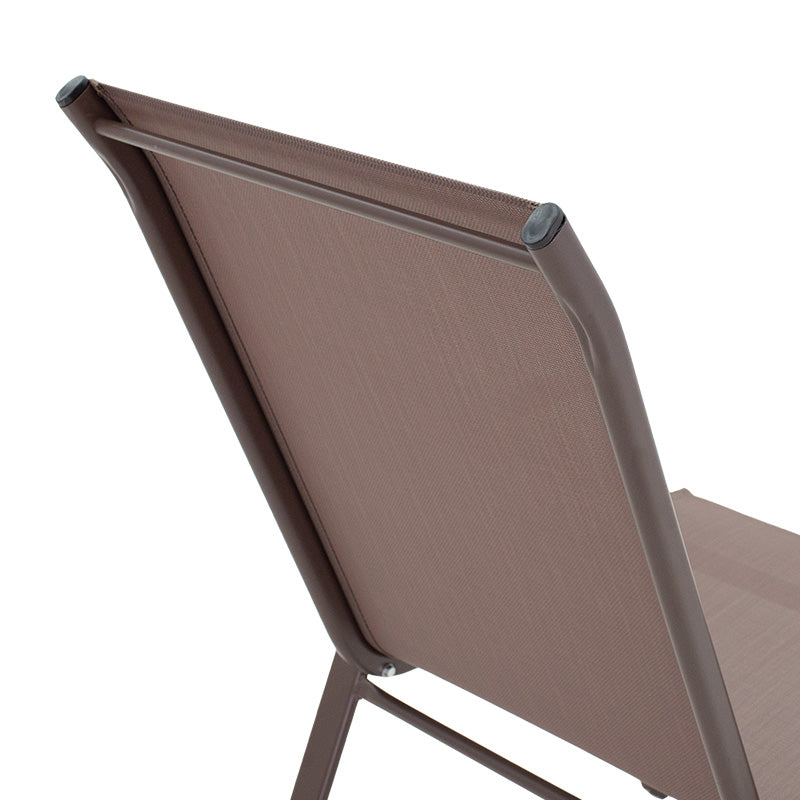 Chair Calan pakoworld metal dark brown-textilene brown 55x75x90cm