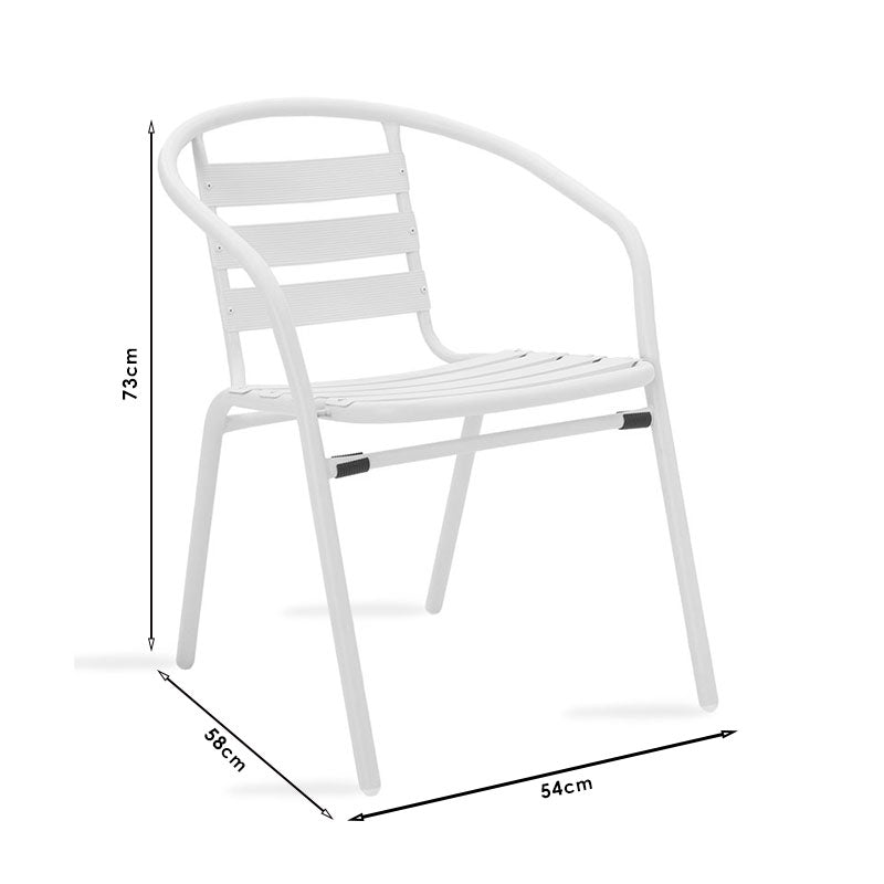 Chair Tade pakoworld metal in white color 54x62x74cm