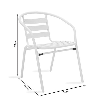 Chair Tade pakoworld metal in white color 54x62x74cm