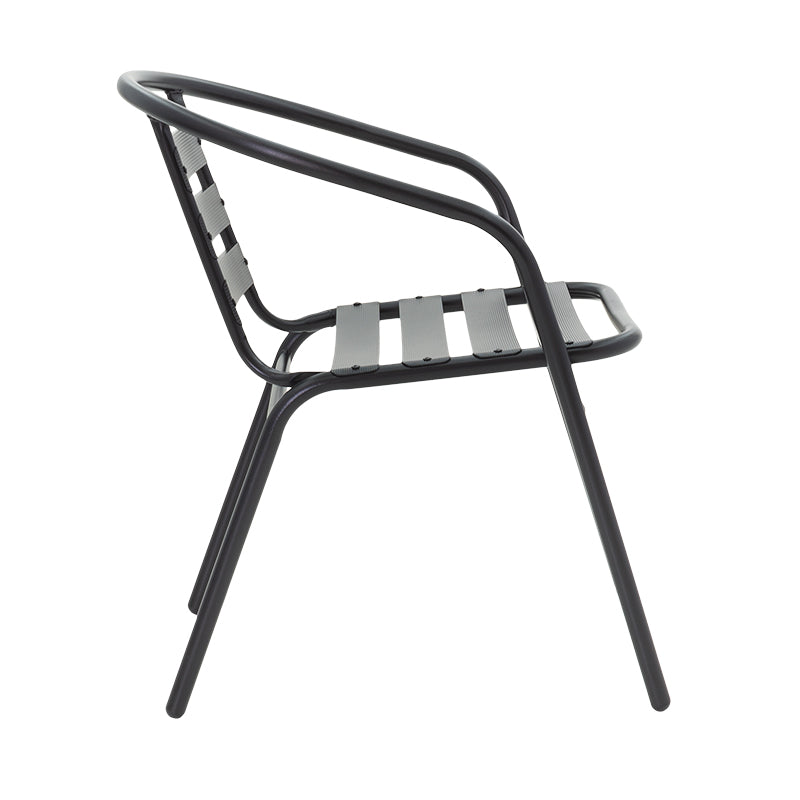 Tade pakoworld stack metal armchair in black color 54x62x74cm