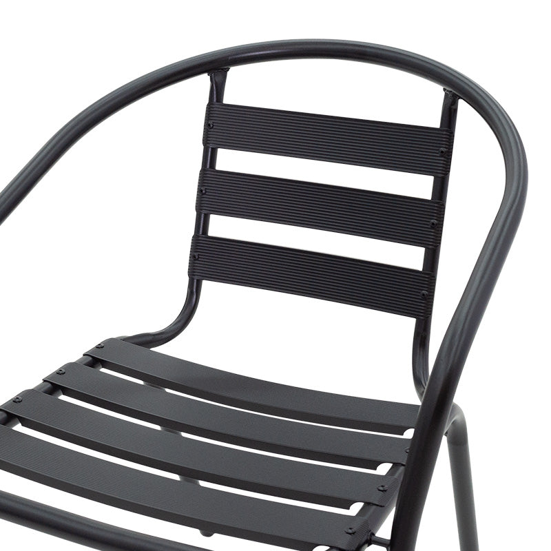 Tade pakoworld stack metal armchair in black color 54x62x74cm