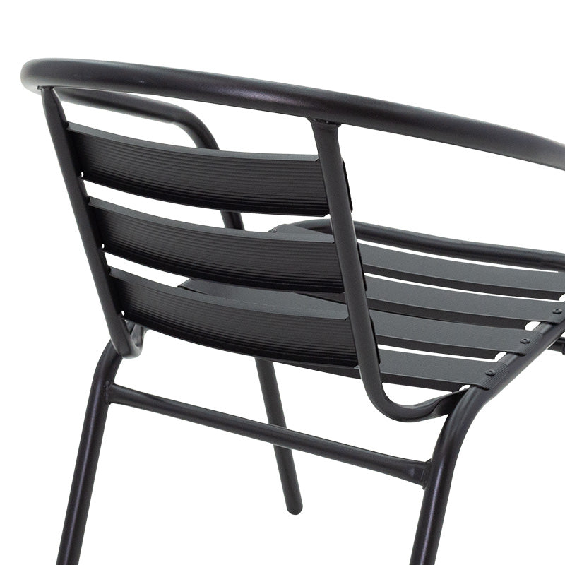 Tade pakoworld stack metal armchair in black color 54x62x74cm