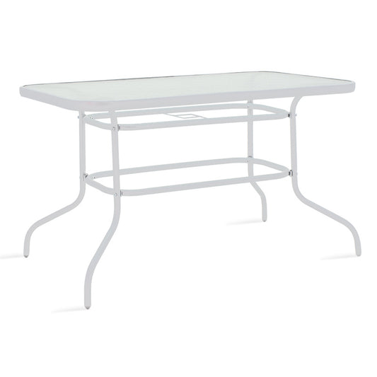 Table Valor pakoworld metal white-glass 120x70x70cm